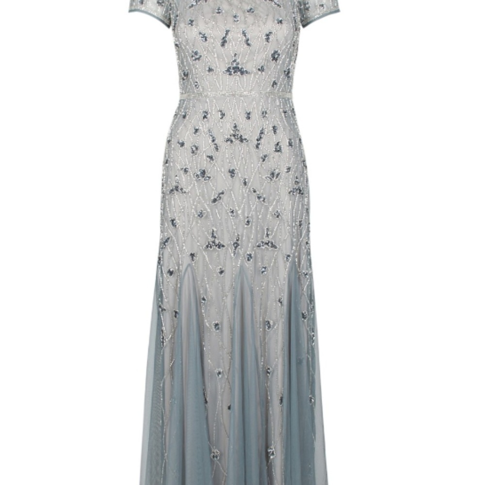 Adrianna Papell Keyhole Back Embellished Dress